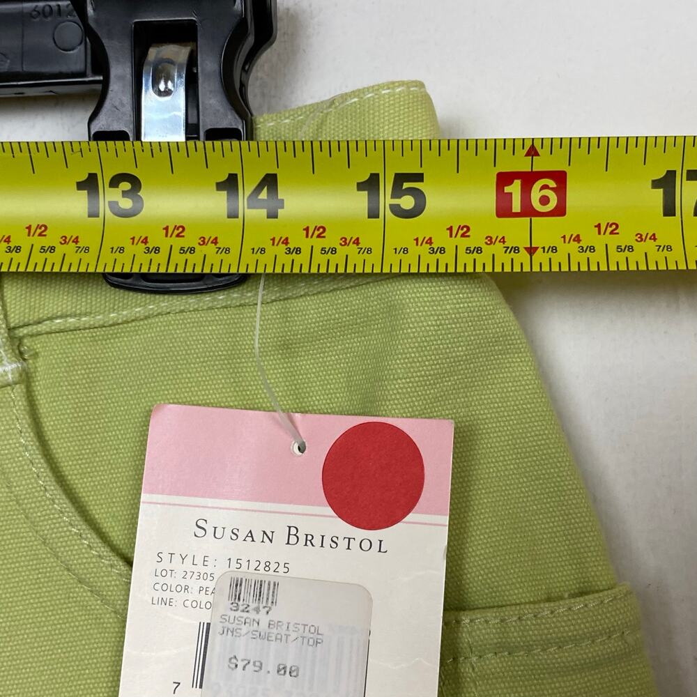 Susan Bristol Green Straight Leg Cotton Blend Pants Size 10 - Picture 8 of 12